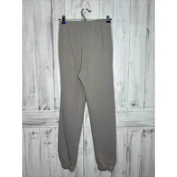 JOAH BROWN‎ GRAY COTTON HI RISE EMPIRE JOGGER SWEATPANTS POCKETS XS/S